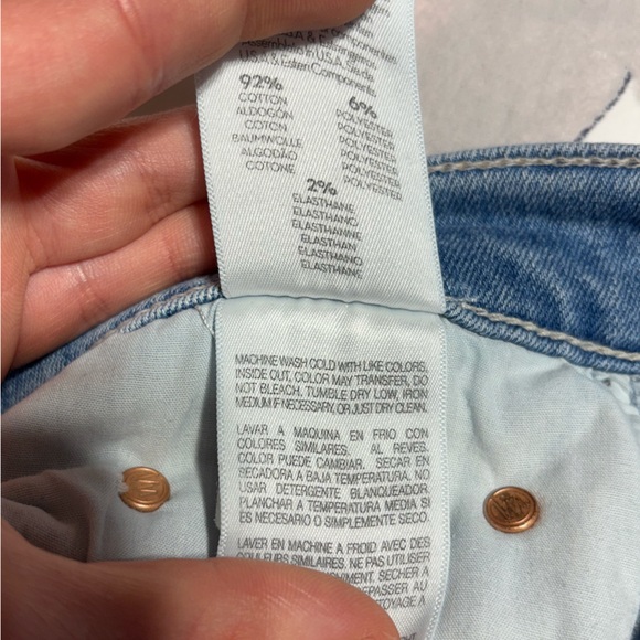 Mother Rider Skimp Dreamer Distressed High Waisted Straight Denim Jeans Size 25 - Picture 11 of 11